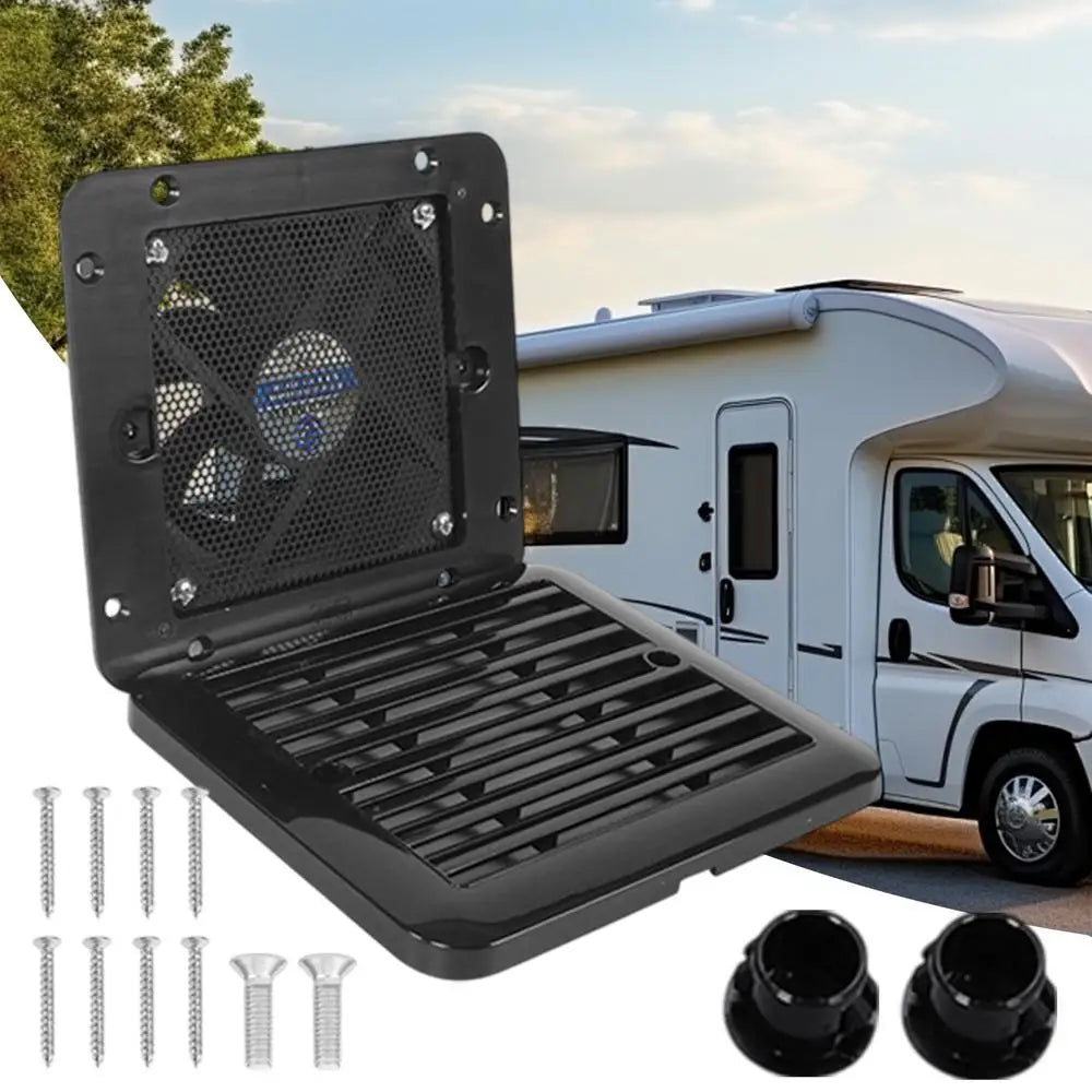 12V Silent RV Ventilation Fan – Side Mount Exhaust for Rain Protection & Air Circulation