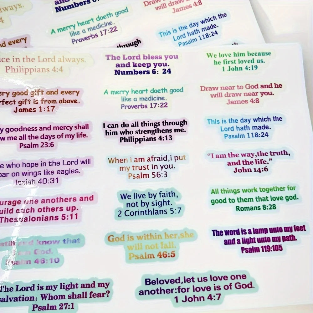 200 Pcs Inspirational Bible Verse Faith Stickers,Jesus Religious Bible Verse Stickers Christian Planner Religious Stickers