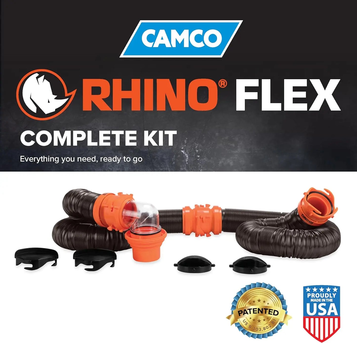 RhinoFLEX 20-Ft RV Sewer Hose Kit – Heavy-Duty, Flexible & Easy-Connect Waste Management System