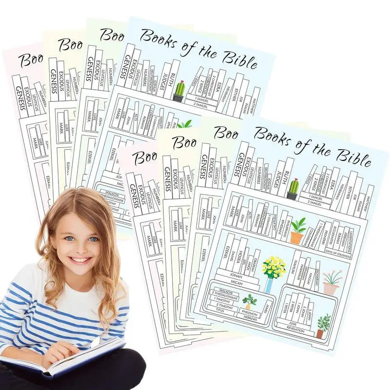 8-Piece Books of the Bible Sticker Set for Christian Journaling