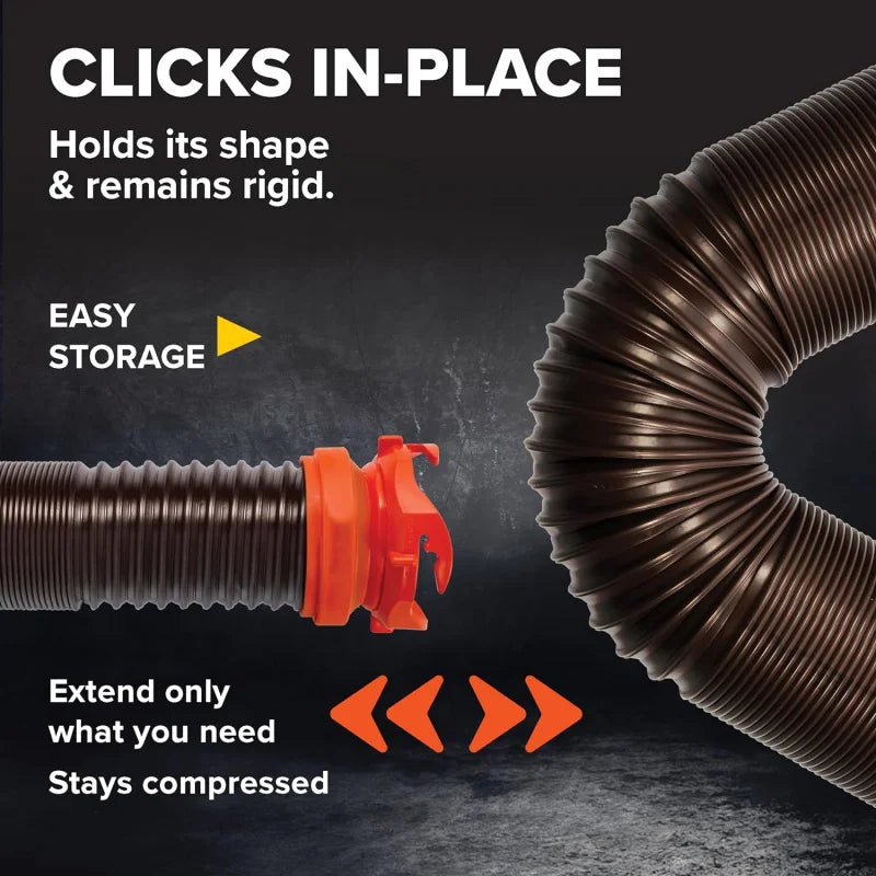 RhinoFLEX 20-Ft RV Sewer Hose Kit – Heavy-Duty, Flexible & Easy-Connect Waste Management System