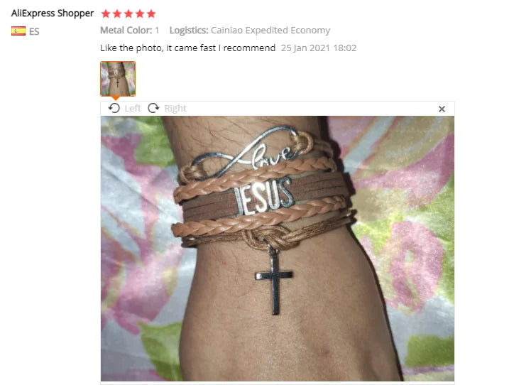 Mixed Color Rope Bracelet Infinity Love Jesus Fish Christian Cross God Charms Pendants Leather Bracelet Unisex Jesus Jewelry