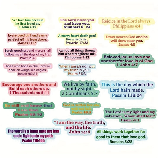 200 Pcs Inspirational Bible Verse Faith Stickers,Jesus Religious Bible Verse Stickers Christian Planner Religious Stickers