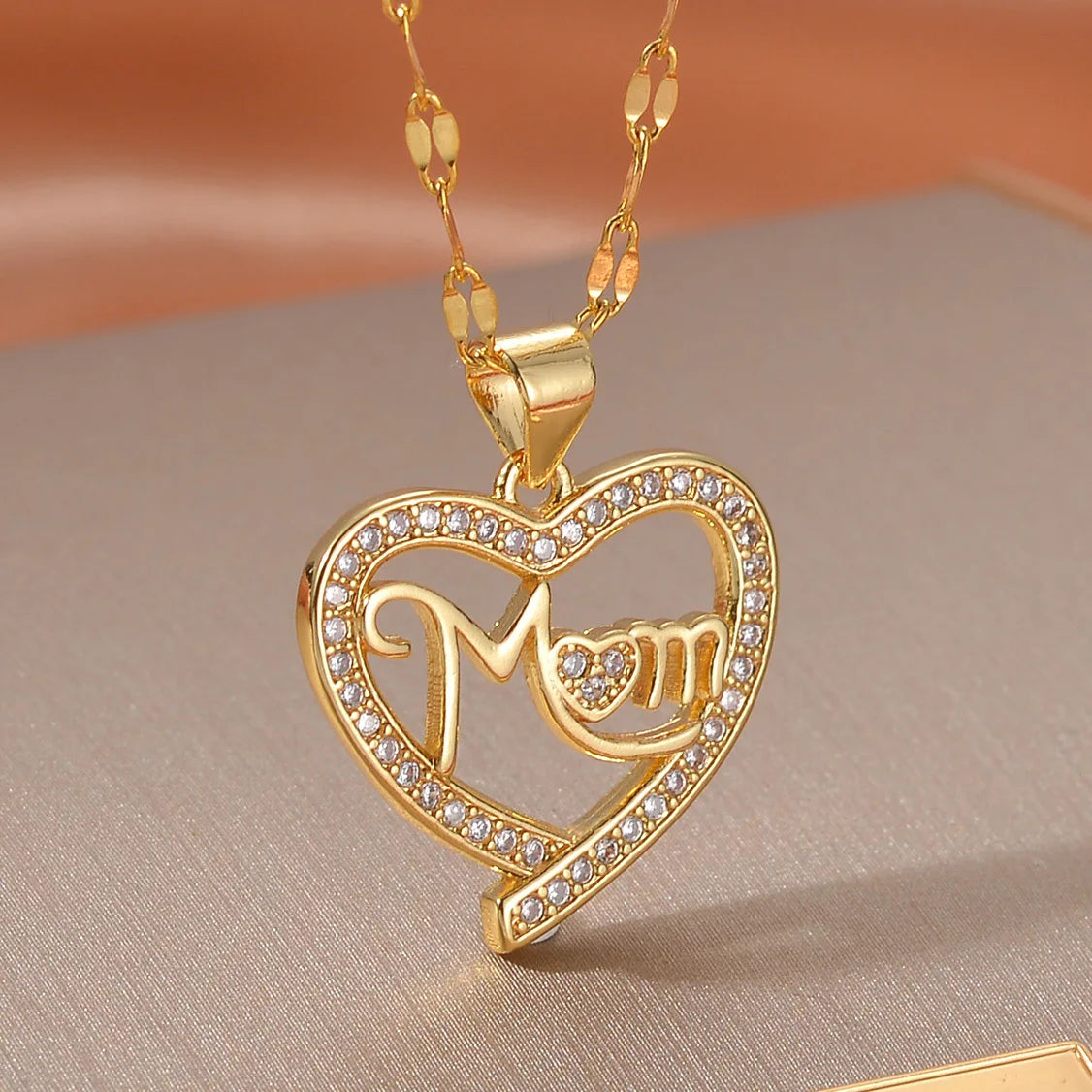 Mom Daughter Son Family Necklace Stainless Steel Chain Multiples Childs Silver Color Pendant Jewelry Women Mother's Day Gift